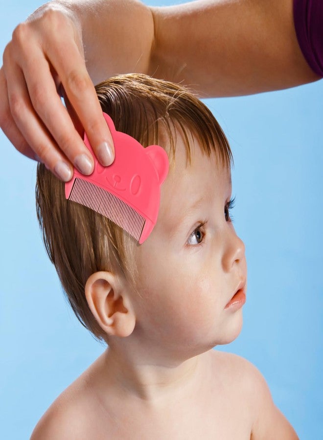 VICASKY Cradle Cap Comb Brush Babies 2pcs Baby Hair Combs Plastic Cute Gentle Touch Easy To Hold Bear Shaped Bath Newborn Dandruff Kit Shampoo Treatment Set Fine Tooth Dandruff(Random Color） - Image 3